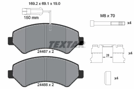 TEXTAR 2446703 Brake pad set