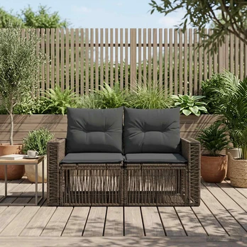 Sodo sofa 2-Vietų skaičius Pilka poliratanas