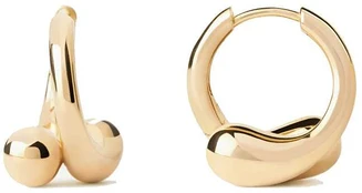 Pdpaola Modern Gold Plated Loop Hoops Essentials AR01-C85-U Earrings