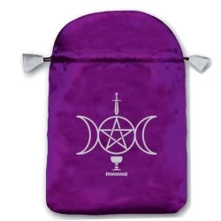 Sensual Wicca satininis violetinis maišelis kortoms