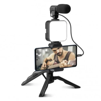 Streaming kit tripod with 3,5mm microphone, selfie light and wireless shutter