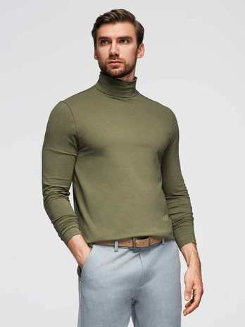 Men's T-shirt with ACID WASH effect - olive V4 S1638