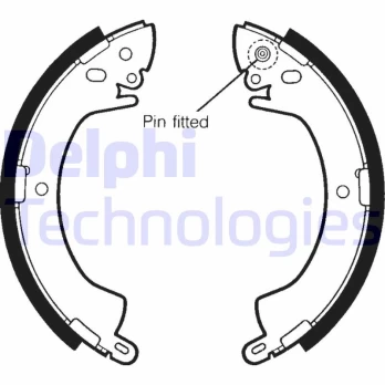 DELPHI LS1344 Brake shoe set