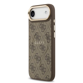 Dėklas Guess PU Leather 4G Gold Frame MagSafe Case for iPhone 17 Air Brown