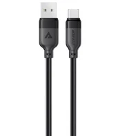 Juodas USB-A - USB-C 3A 120cm laidas "Acefast C16-04"