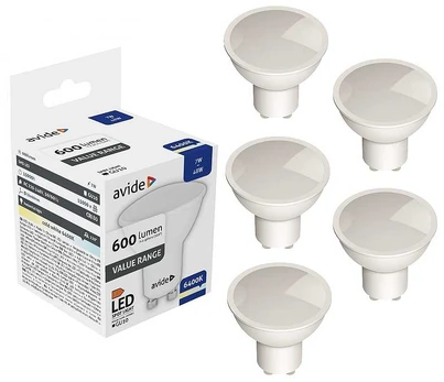 Avide LED lemputė 7W GU10 6400K 5vnt