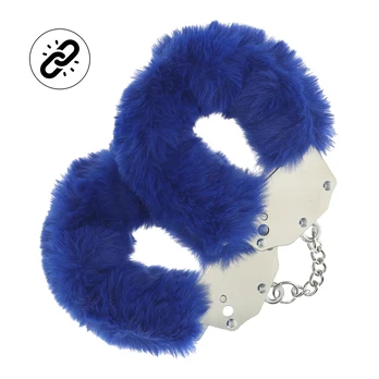 Ouch By Shots Heavy-duty Fluffy Handcuffs - Navy