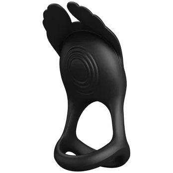 PRETTY LOVE - VIBRANT PENI RING 7 VIBRATIONS BLACK SILICONE