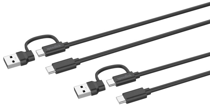 Speedlink - STREAM Play &amp; Charge USB-C/A to USB-C Cable Set, black