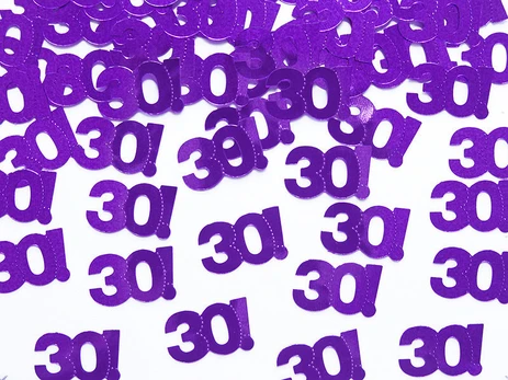 Konfeti Number 30, violetiniai, 1 pak/15 g