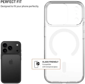 Dėklas FIXED MagShell back cover with Magsafe support for Apple iPhone 17 Pro, clear