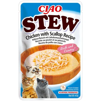 CIAO Stew troškinys katėms su vištiena ir šukutėmis, 40g