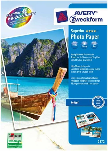 Avery Zweckform Avery 2572-50, High-gloss, 200 g/m², A4, 50 sheets