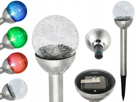 POLIFACH saulės sodo šviestuvas KULA, stiklinis, 2 LED