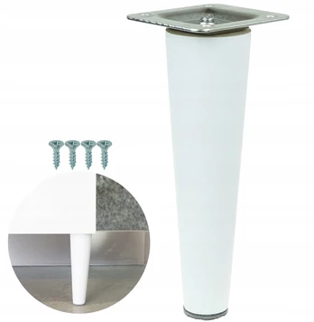 Global Service Medinės baldų kojelės 20 cm kūgio formos, buko, baltos
