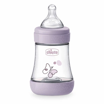 Kūdikių buteliukas Chicco Perfect 5, 150 ml, 0 mėn., violetinė sp.