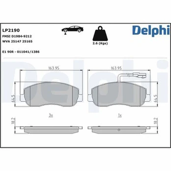 DELPHI LP2190 Brake pad set