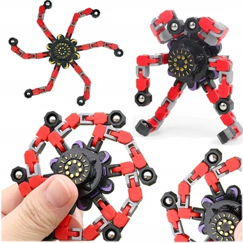 Sulankstomas „Fidget Spinner“ – antistresinis sensorinis žaislas, kurį galima paversti robotu