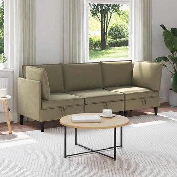 Sofa Svetainės baldų komplektas 3 pcs Chaki Audinys