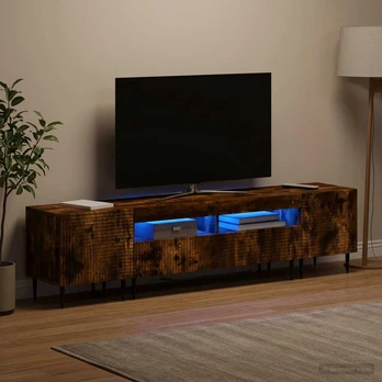3 dalių LED televizoriaus spintelė Dūminio ąžuolo