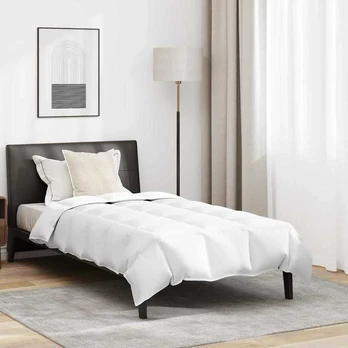 Antklodė su pagalve 2 pcs Balta 135 x 220 cm Pūkai