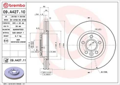 BREMBO 09.A427.11 Stabdžių diskas