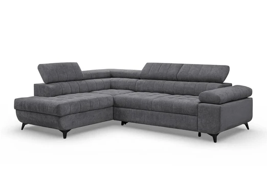 Kampinė sofa Dragonis L, 203x338x97 cm, pilka