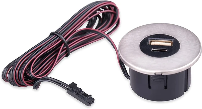 Integruotas Usb 2.0 ir Usb-c įkrovimo centras, nerūdijančio plieno