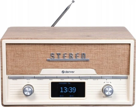 Denver MDA-525LW Retro-Anlage DAB+/FM/BT/CD Holz hell