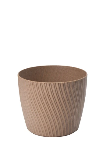 Vazonas Form Plastic Mika Petit Eco 4531-078, plastikinis, Ø 12.8 cm, rudas