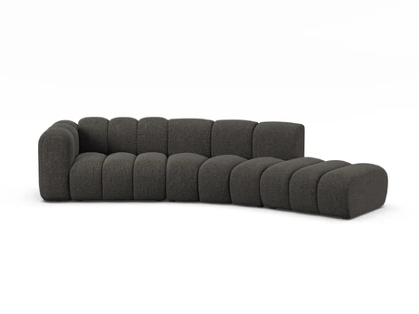 Left Modular Sofa, "Lupine", 5 Seats, 335x166x70, Dark Grey