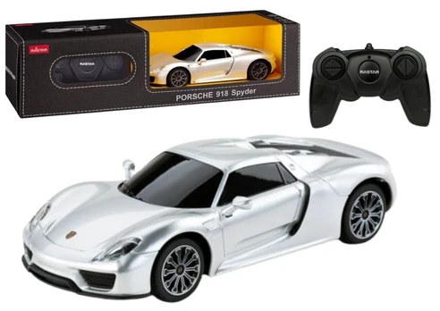 Nuotoliniu būdu valdomas automobilis Porsche 918 Spyder, sidabrinis