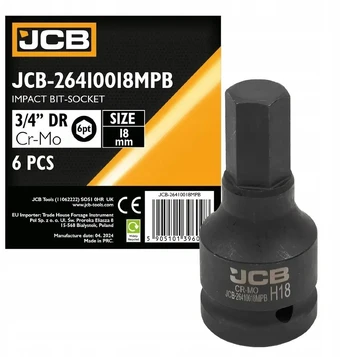 JCB Impact antgalio lizdas 3/4" 18mm (6 taškai)