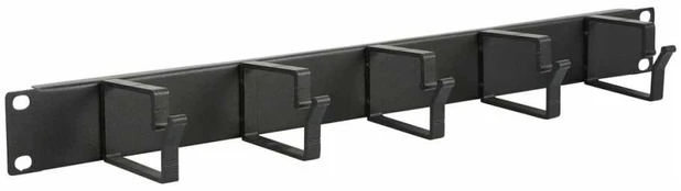 Lanview 1U 19" CABLE ORGANIZER PANEL, 5 HOOK Juodas