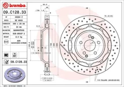 Stabdžių diskas BREMBO 09.C128.33 kaina