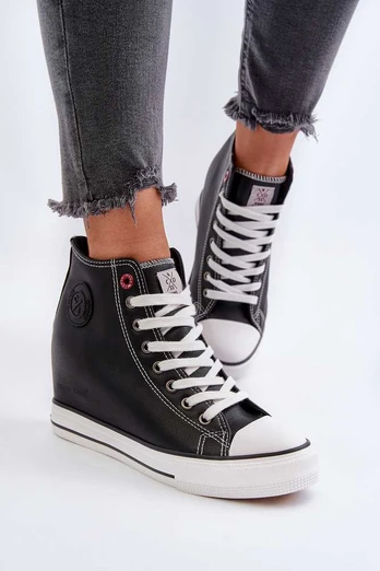 Juodos odos Cross Jeans batai su platforma