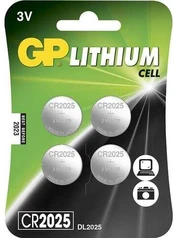 GP Knapcellebatteri CR2025 3V lithium 4stk kaina