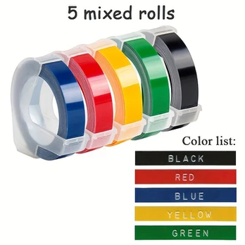 3D Reljefinė Juostelė Etiketėms, 5 Mixed Colors-A
