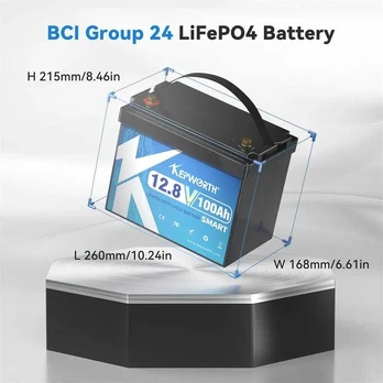 Akumuliatorius Kepworth 12V 100AH LiFePO4 MINI -SMART su Bluetooth