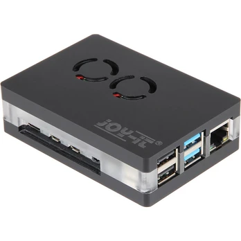 Raspberry dėklas Acryl Fan juodas (Joy-it), skirtas Raspberry Pi 4 B