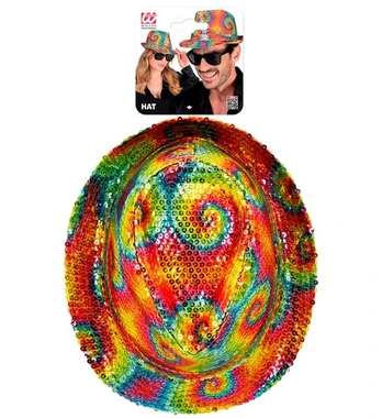 TIE DYE SEQUIN FEDORA