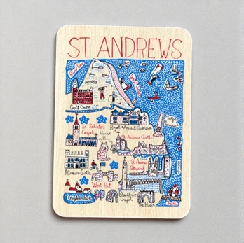 Julia Gash Wooden Magnet - St Andrews