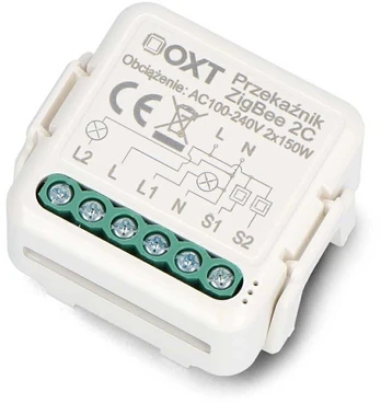 Tuya – 2 kanalų mini ZigBee siųstuvas-imtuvas – Android/iOS programa – OXT T262