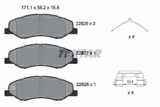 TEXTAR 2282601 Brake pad set