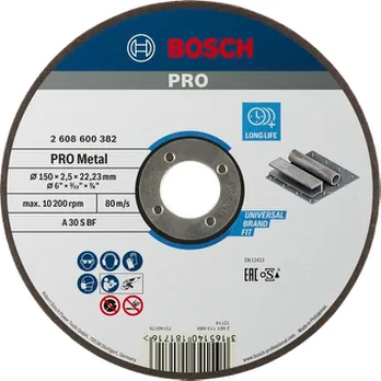 Metalo pjovimo diskas BOSCH, 150x22x2,5 mm