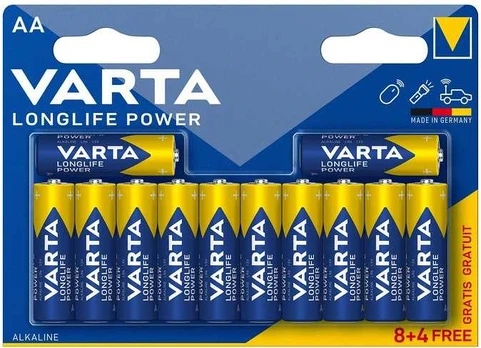 Elementai VARTA LONGLIFE POWER, AA, šarminiai, 12 vnt