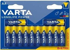 Elementai VARTA LONGLIFE POWER, AA, šarminiai, 12 vnt kaina