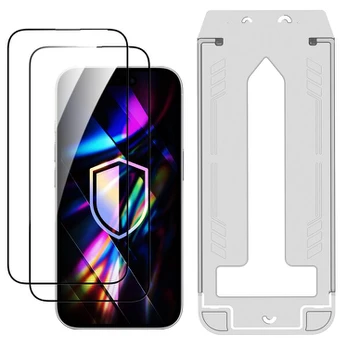 Grūdintas stiklas iPhone 15 Plus/16 Plus 3mk Hardy Hardura 9H su aplikatorium, 2 vnt.