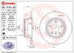 Stabdžių diskas BREMBO 08.7019.81 kaina