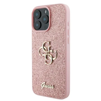 Guess GUHCP16LHG4SGP iPhone 16 Pro 6.3" rožinis|pink hardcase Fixed Glitter Big 4G